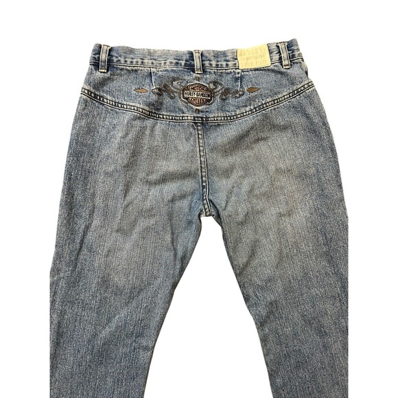 Vintage Rare y2k Harley Davidson Low Rise Jeans Tailbone Embroidery Women’s Sz 4 - Picture 4 of 12